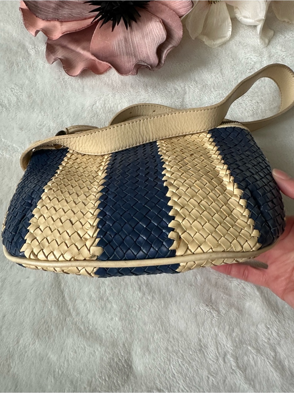 Clare V Woven Leather Striped Fanny Pack Crossbody Belt Bag - Picture 8 of 15